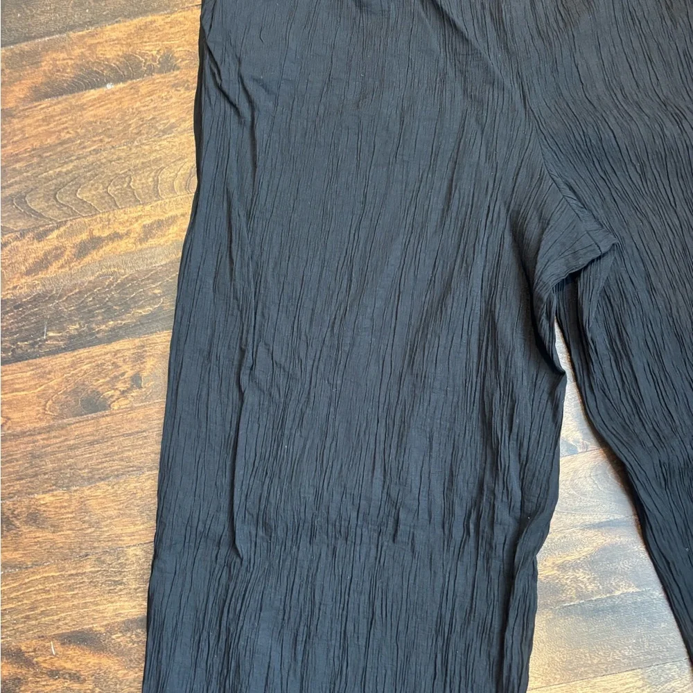 ZARA black textured pants with a drawstring - Picture 5 of 15